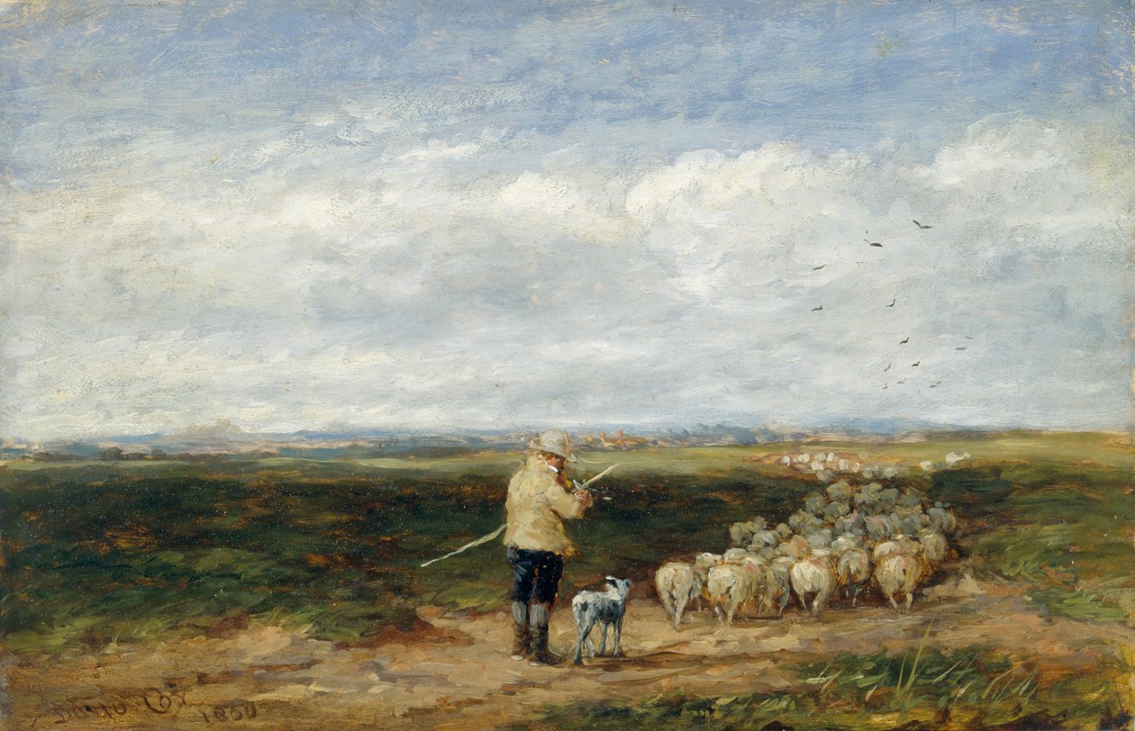 "Pastýř: Návrat stáda", 1850 od David Cox the elder