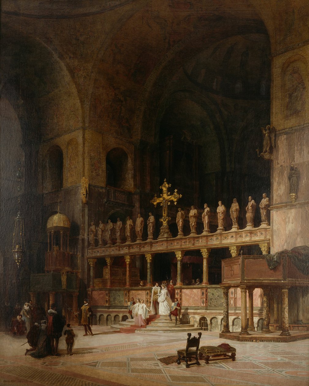 Interiér Svatého Marka, Benátky, 1869. od David Dalhoff Neal