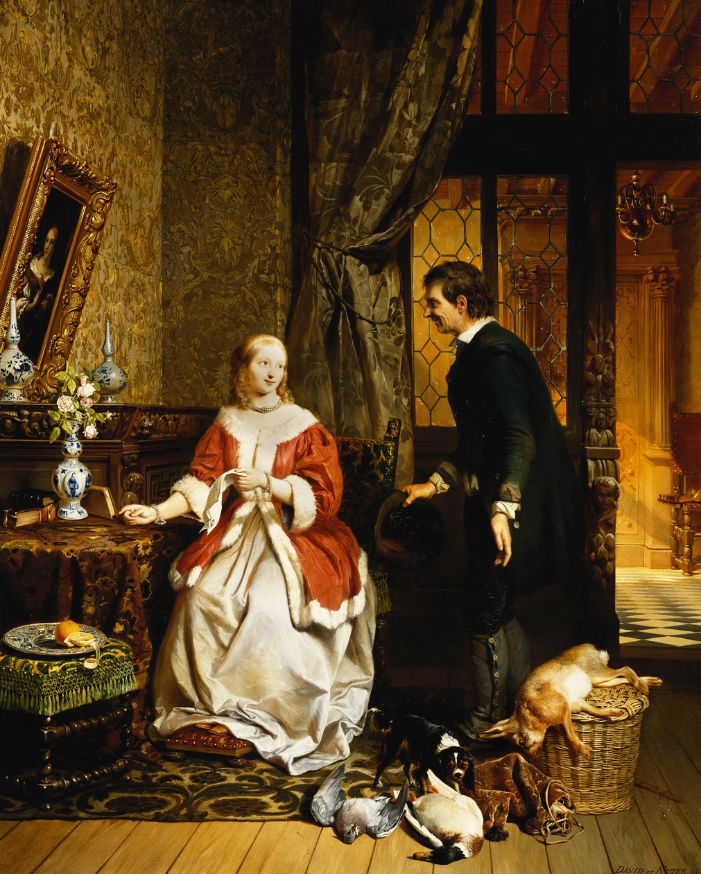Návrat z trhu, 1846 od David Emil Joseph de Noter