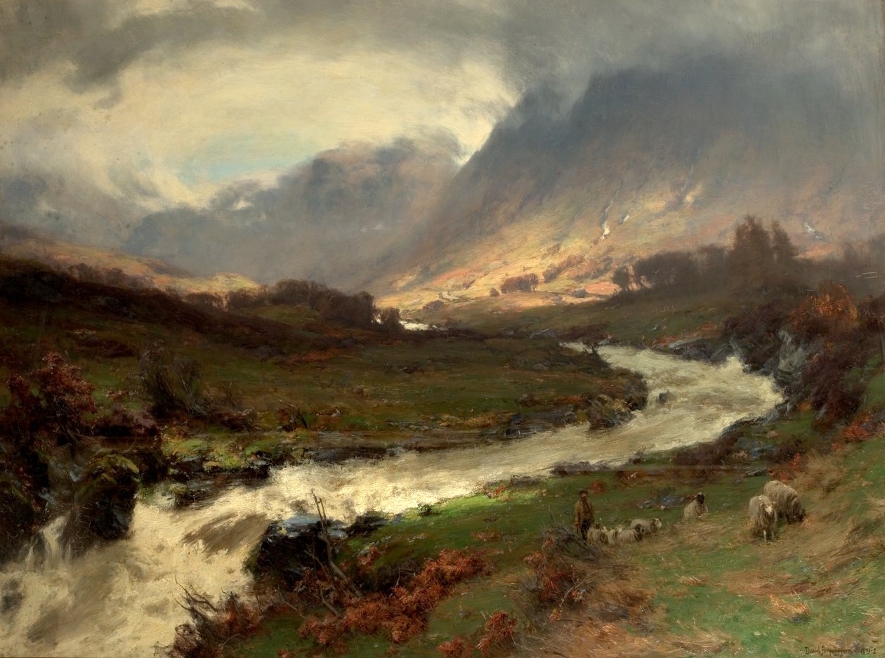 A Break in the Storm, Glen Lyon, Perthshire, Skotsko, 1891-92 od David Farquharson