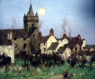 The Tolbooth, Kircudbright, kolem roku 1900 (olej na plátně) od David Gauld