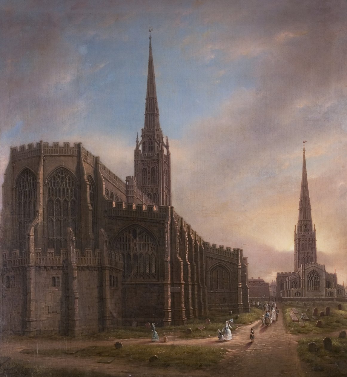 Kostely sv. Michaela a Nejsvětější Trojice, ze severovýchodu, Coventry, 1849 od David Gee