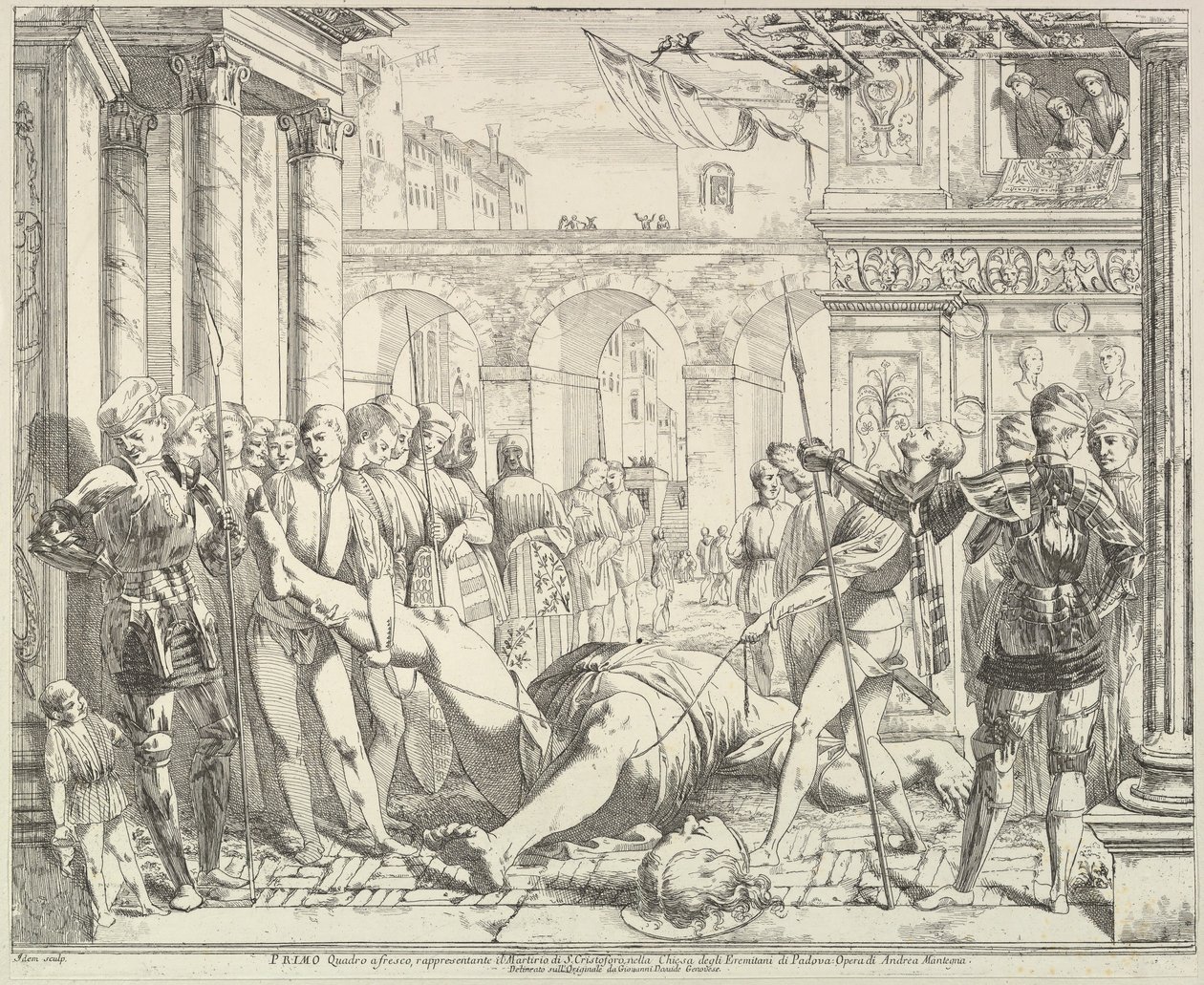 Umučení svatého Kryštofa, z Příběhu svatých Jakuba a Kryštofa v..., 1776. od David Giovanni
