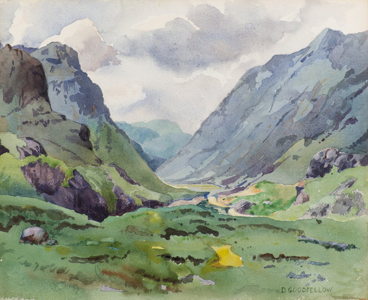 Glencoe, 20. století (akvarel) od David Goodfellow