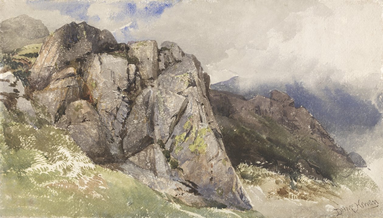 Mountain Rocks (wc přes grafit na papíře) od David Hall McKewan