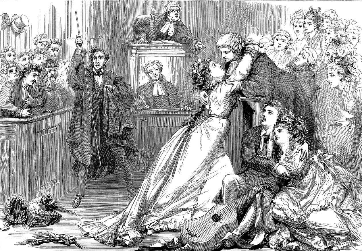 Scéna z Trial by Jury, 1875 od David Henry Friston