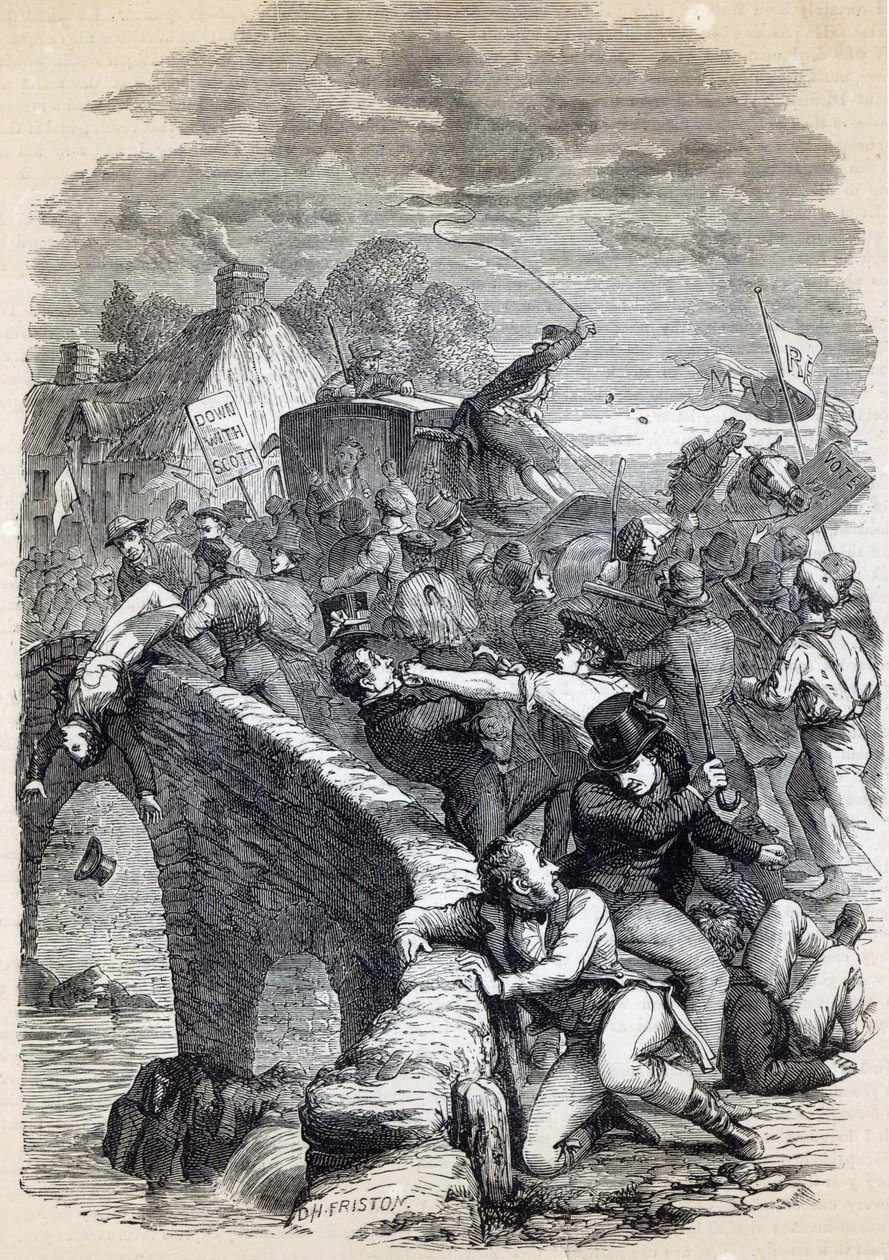 Election Riot at Hawick, 1837, ilustrace z „Cassell