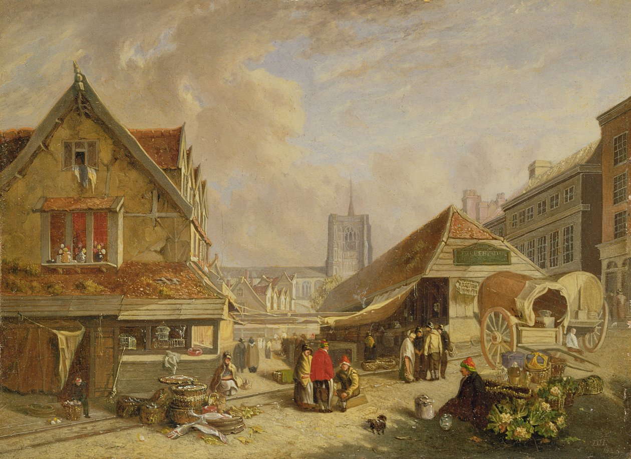 Starý rybí trh, Norwich, 1825 od David Hodgson