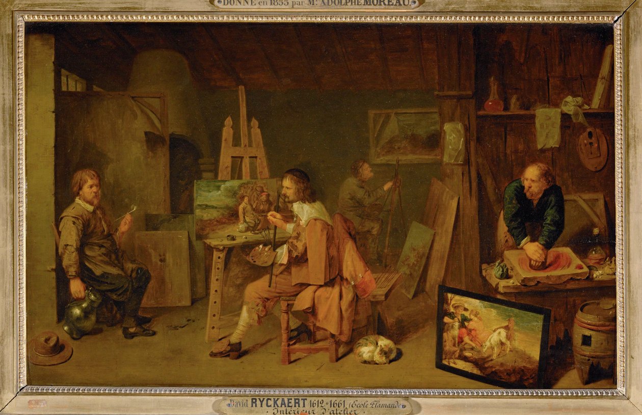 Malíři v ateliéru ... od David III Ryckaert