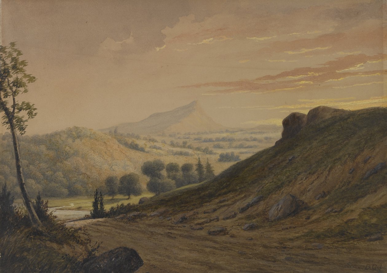 New England Scenery, cca 1850 (wc na papíře) od David Johnson