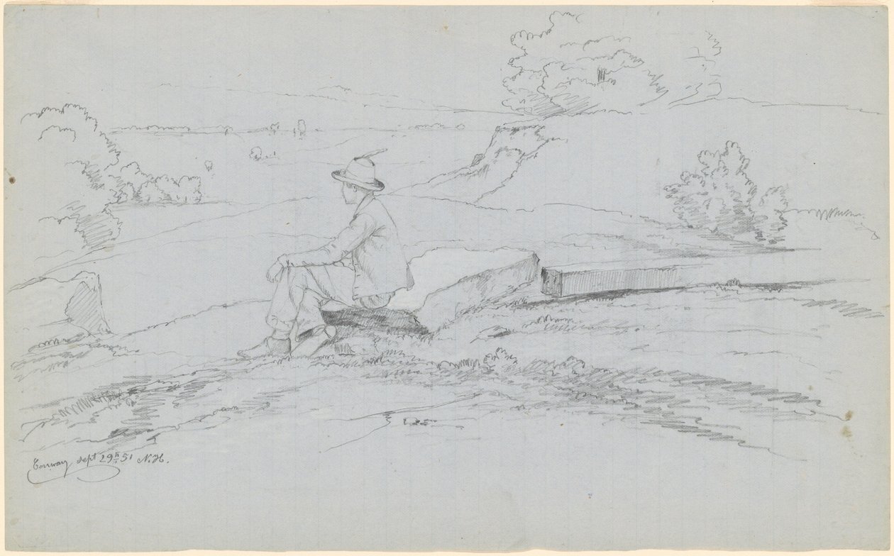 Studie na "White Mountains from North Conway, New Hampshire" [recto] od David Johnson