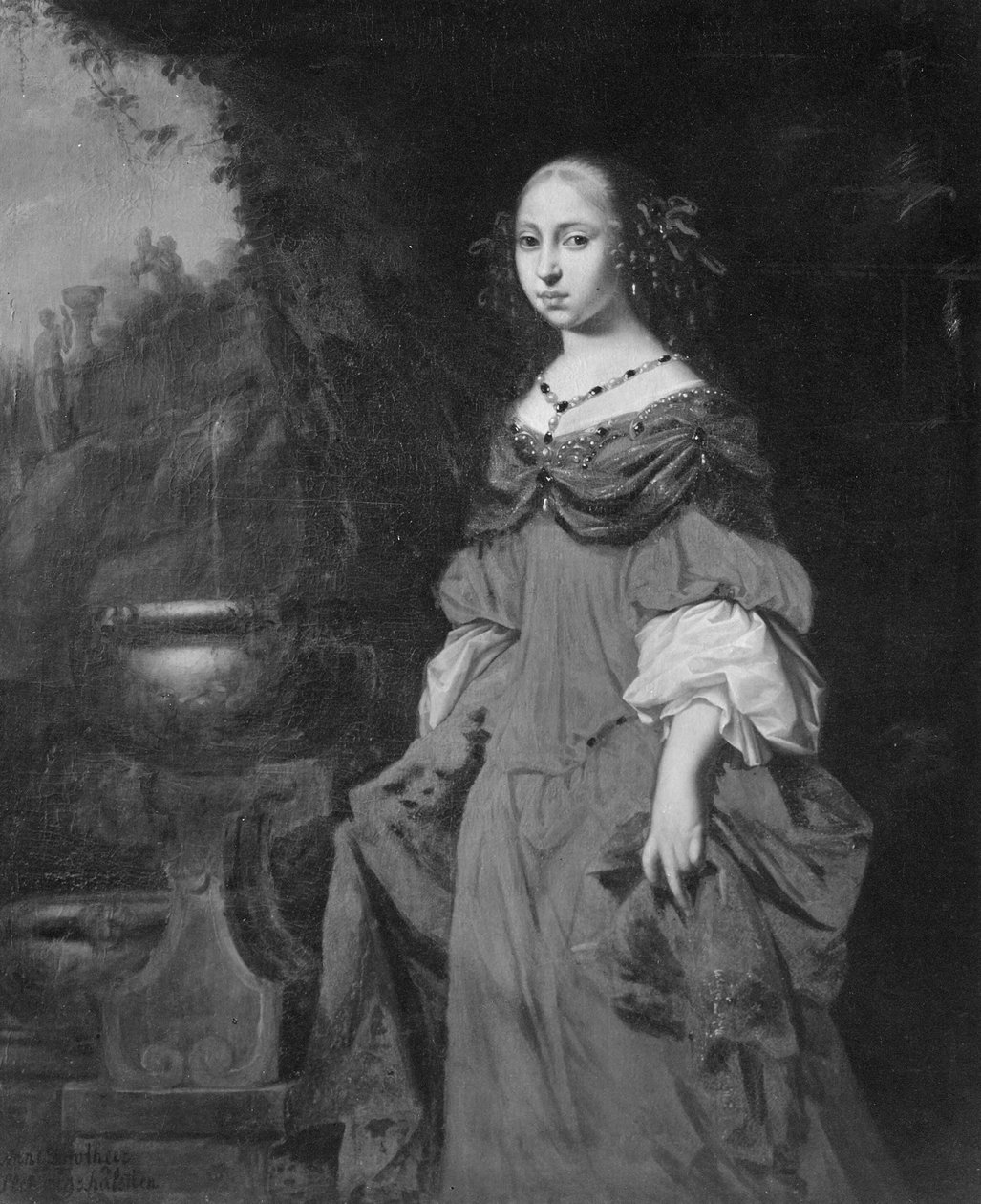 Anna Dorotea, 1640-1713, princezna holštýnsko-gottorpská, abatyše z Quedlinburgu od David Klöcker Ehrenstrahl