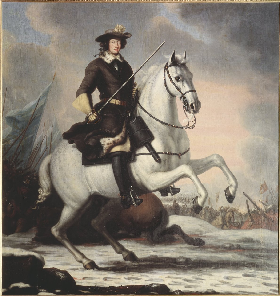 Karel XI. (1655-1697), švédský král, falckrabě zweibrückenský, v bitvě u Lundu roku 1676, 1682 od David Klöcker Ehrenstrahl