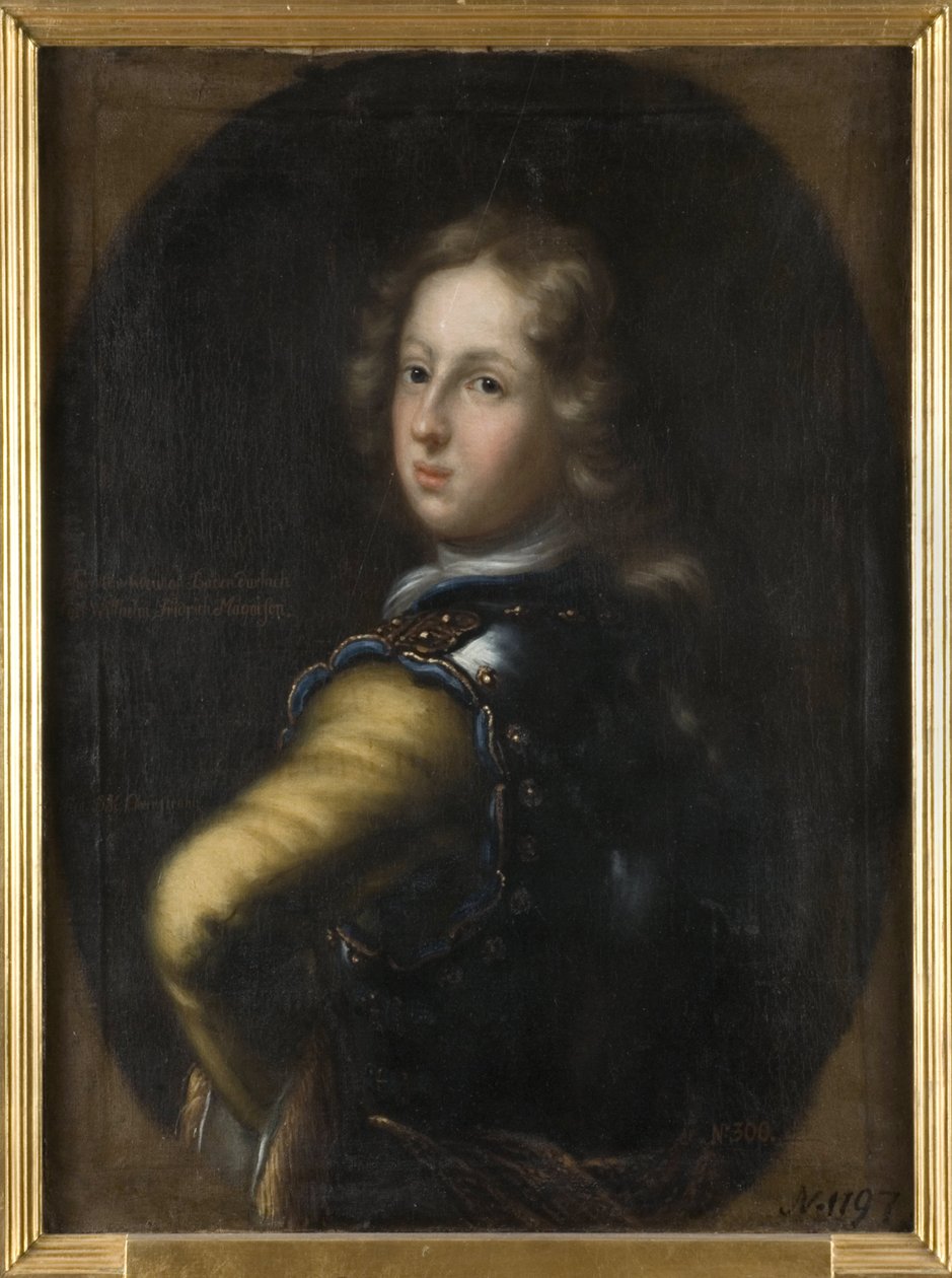 Charles III Guillaume de Bade Durlach - Portrét markraběte Karla III Viléma z Baden-Durlachu (1679-1738), Ehrenstrahl, David Klocker (1629-1698). Olej na plátně. Rozměr: 83 x 67 cm. Národní muzeum Stockholm od David Klöcker Ehrenstrahl