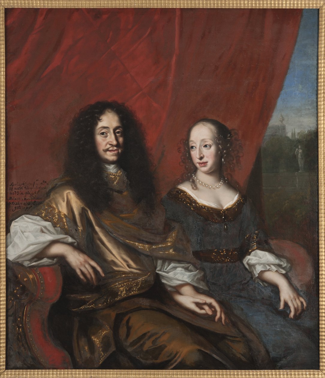 Gustave Adolphe de Mecklembourg Gustrow et Madeleine Sibylle de Holstein Gottorp - Gustav Adolph (1633-1695), vévoda z Mecklenburg-Guestrow a Magdalena Sibylle z Holstein-Gottorp (1631-1719), Ehrenstrahl, David29-168 (16). Olej na plátně. ztlumit od David Klöcker Ehrenstrahl