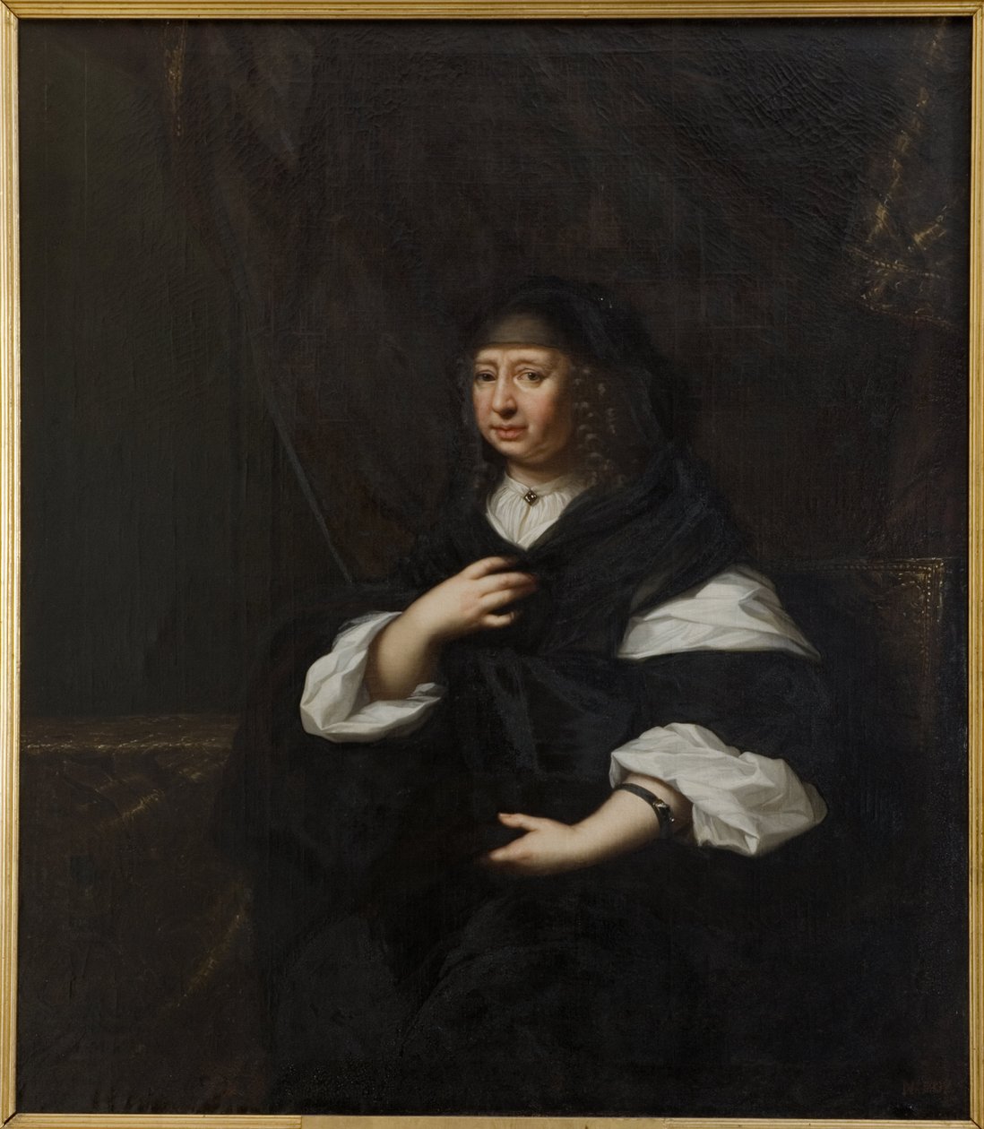 Marie Alžběta de Saxe, choť vévodkyně de Holstein Gottorp - Portrét princezny Marie Alžběty Saské (1610-1684), vévodkyně z Holštýnska-Gottorpu, Ehrenstrahl, David Kloecker (1629-1698). Olej na plátně. Rozměr: 137 x 120 cm. Nationalmuseum Stock od David Klöcker Ehrenstrahl