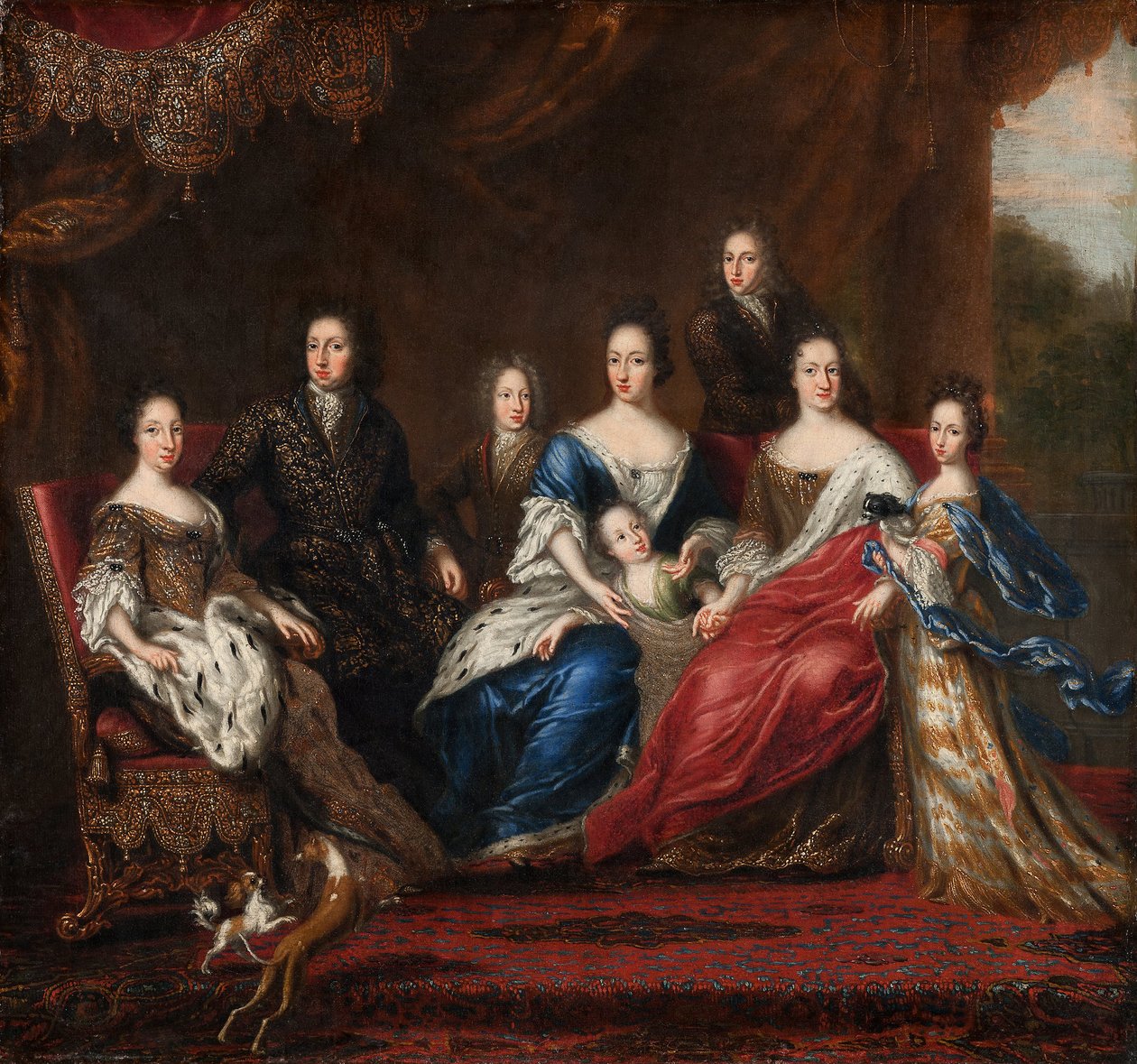 Rodina Karla XI Švédska s příbuznými z vévodství Holstein-Gottorp, 1691 od David Klöcker Ehrenstrahl