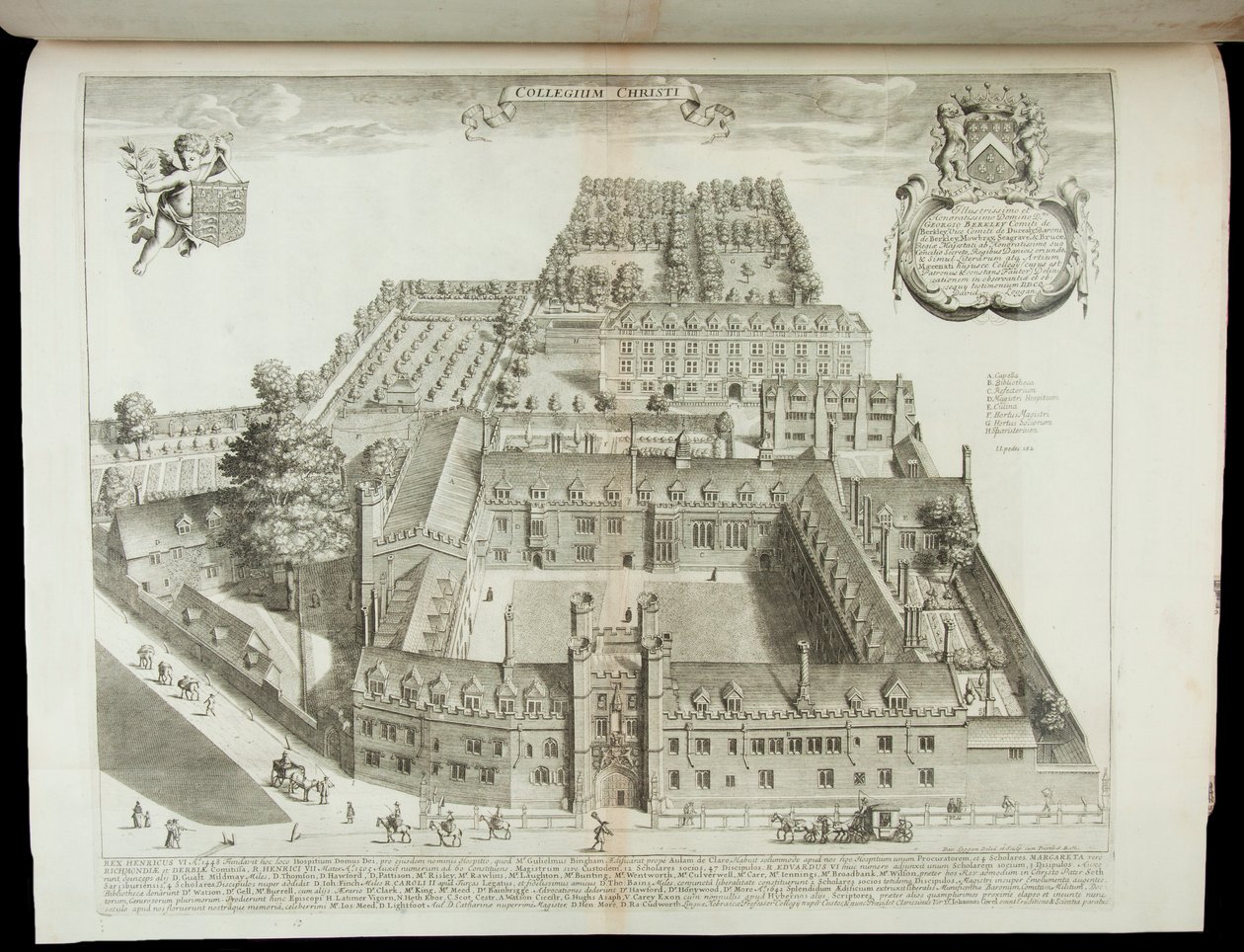 „Collegium Christi“, Pohled na Christ’s College Cambridge, 1690 od David Loggan