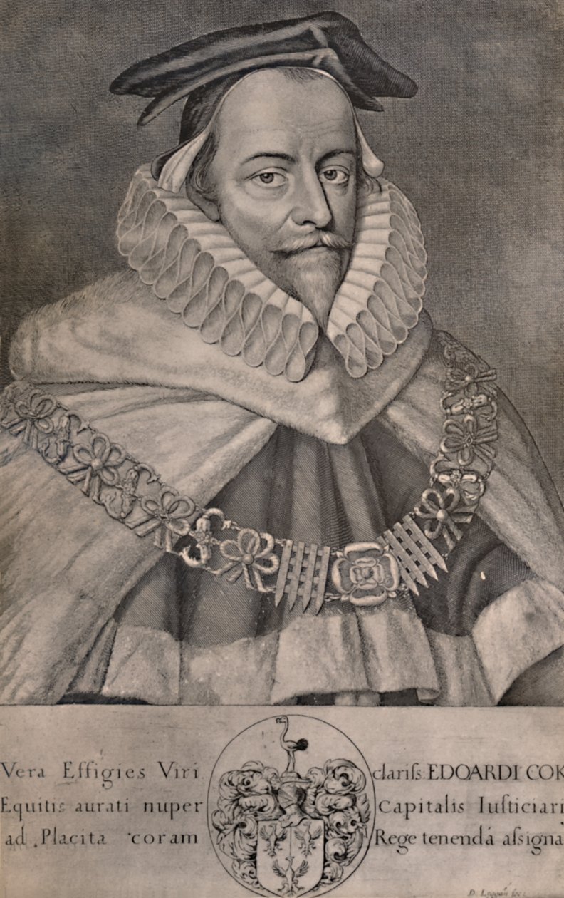 Sir Edward Coke, anglický právník, spisovatel a politik, c1666 1894 od David Loggan