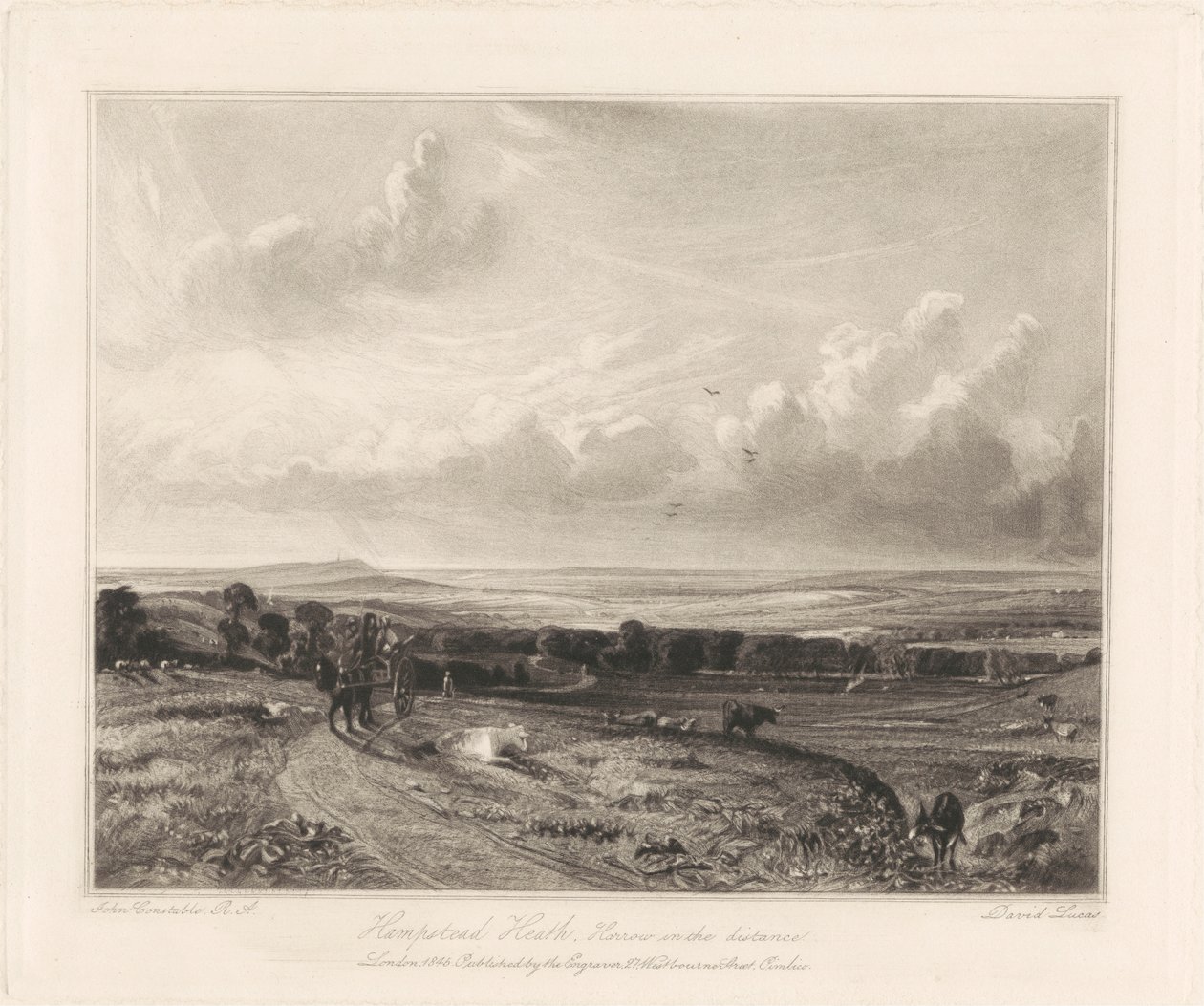 Hampstead Heath, Harrow v dálce od David Lucas