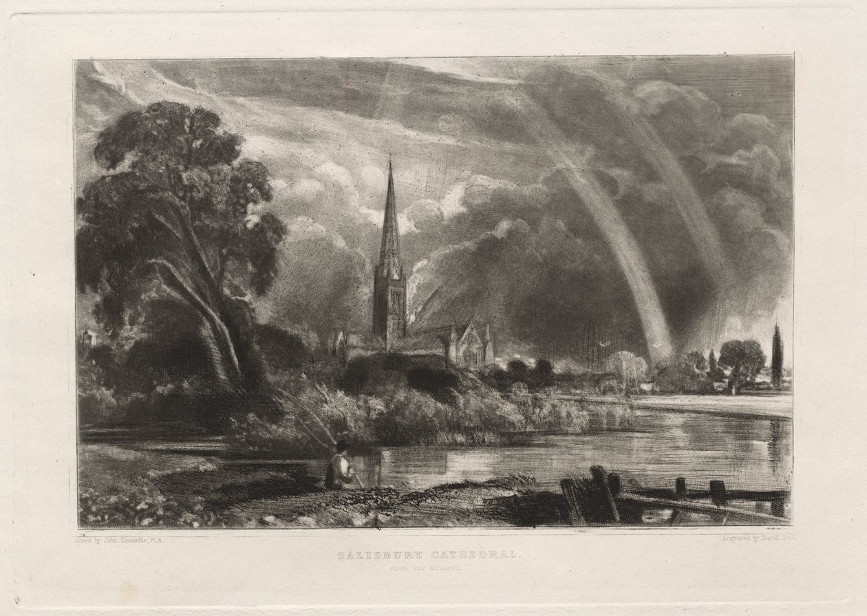 Katedrála v Salisbury z Meadows Small Plate, 1855. od David Lucas