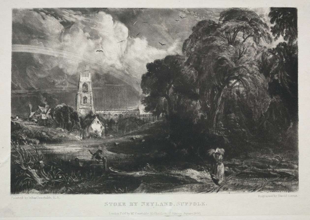 Různé předměty krajiny, charakteristika anglické scenérie...Stoke by Nayland, Suffolk, 1830. od David Lucas