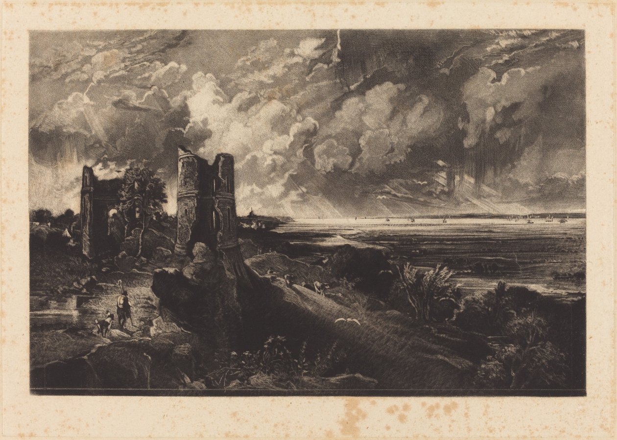Hrad Hadleigh (Small Plate) od David Lucas after John Constable