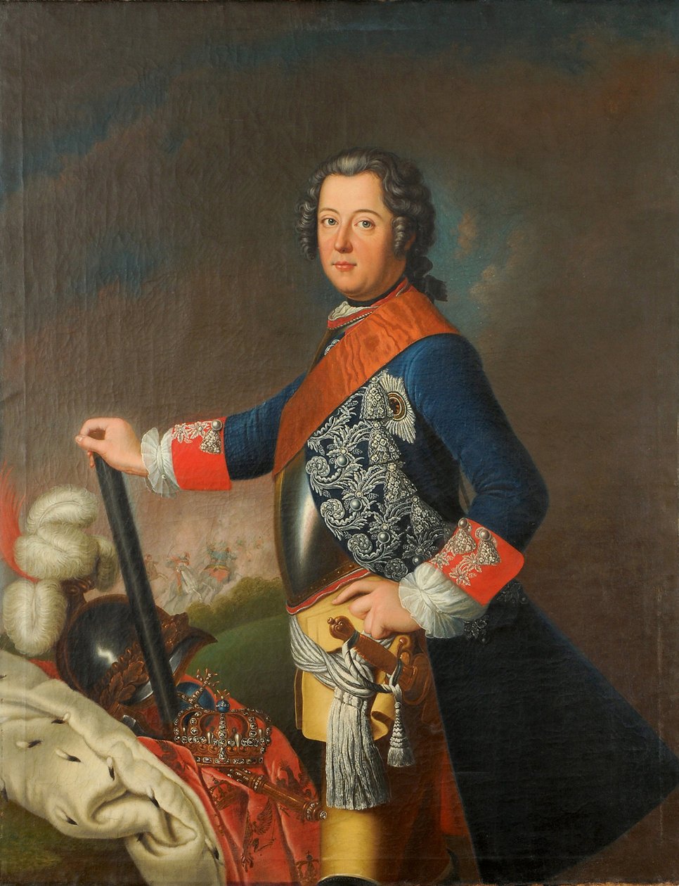 Portrét FREDERICKA II. (1712-1786) známý jako Fridrich Veliký pruský král od David Matthieu
