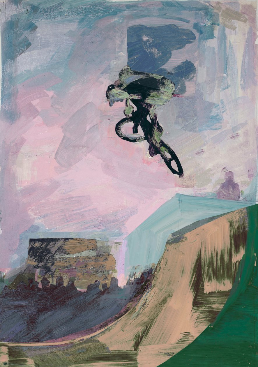 Half-Pipe, 2018 (akryl a řezaný papír) od David McConochie