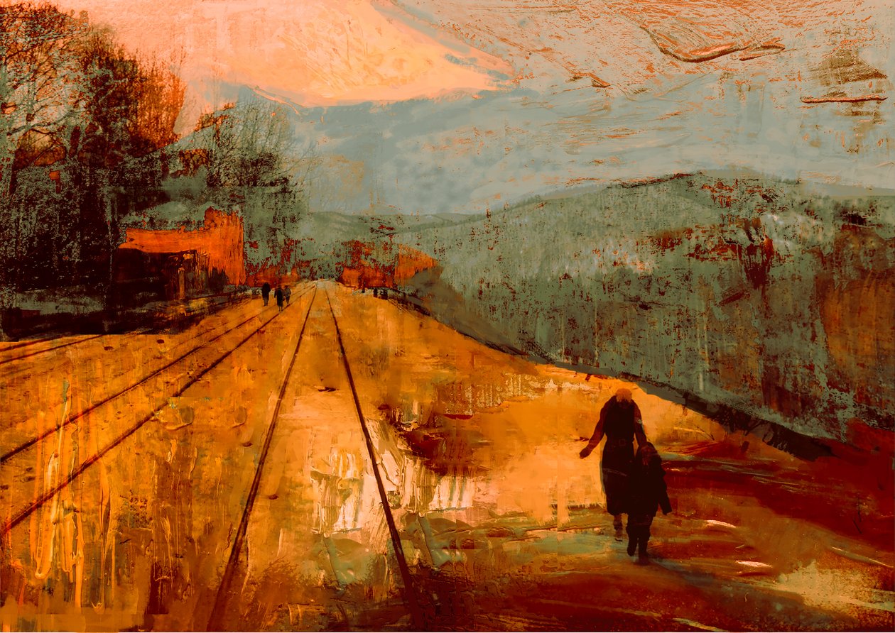 Červené ulice, 2017 (malba) od David McConochie