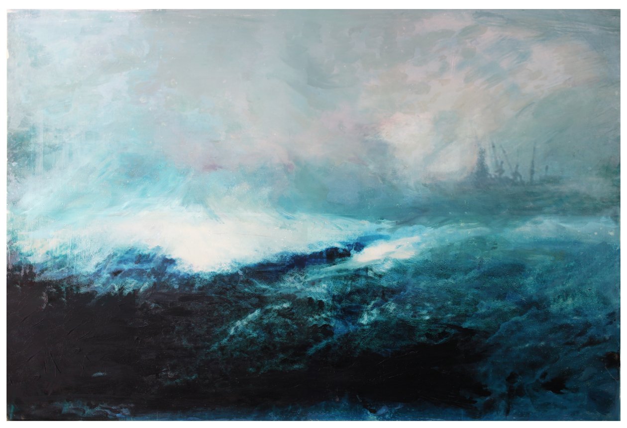 Přímořská krajina; 2015 Mixed Media na dřevěné desce od David McConochie