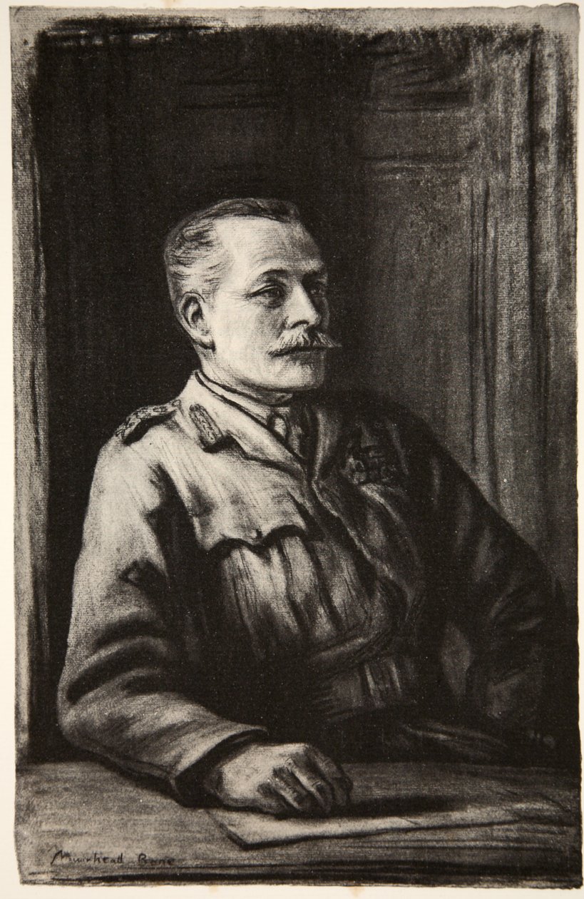 Generál Sir Douglas Haig, ilustrace z knihy "The Western Front", vydavatelství Country Life Ltd. od David Muirhead Bone