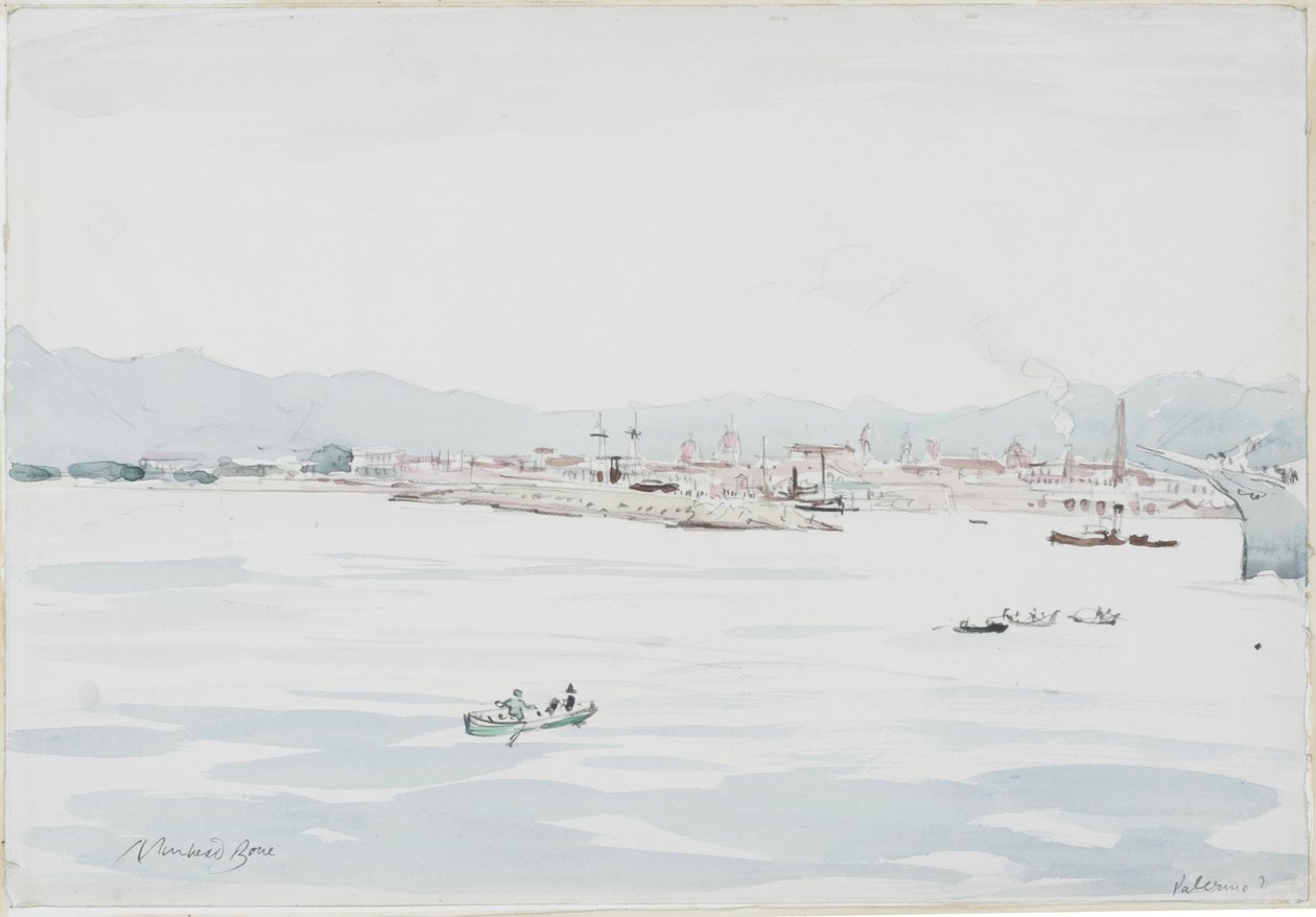 Palermo (tužka a akvarel na papíře) od David Muirhead Bone