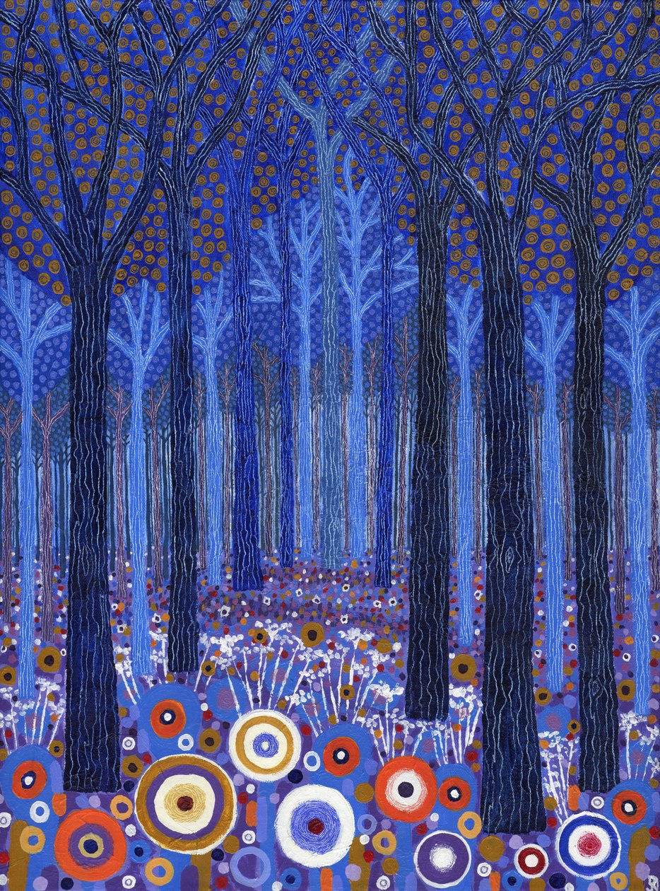 Modrý les, 2011 (akryl na plátně) od David Newton