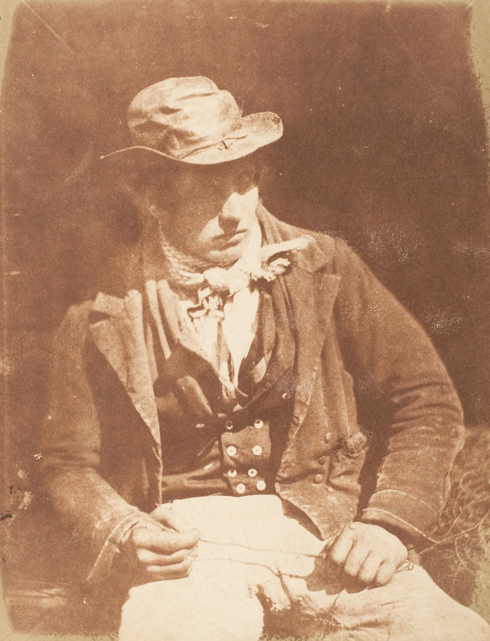 Newhaven Fisherman, 1843-47. Tvůrci: David Octavius Hill, Robert Adamson, Hill & Adamson. od Hill and Adamson