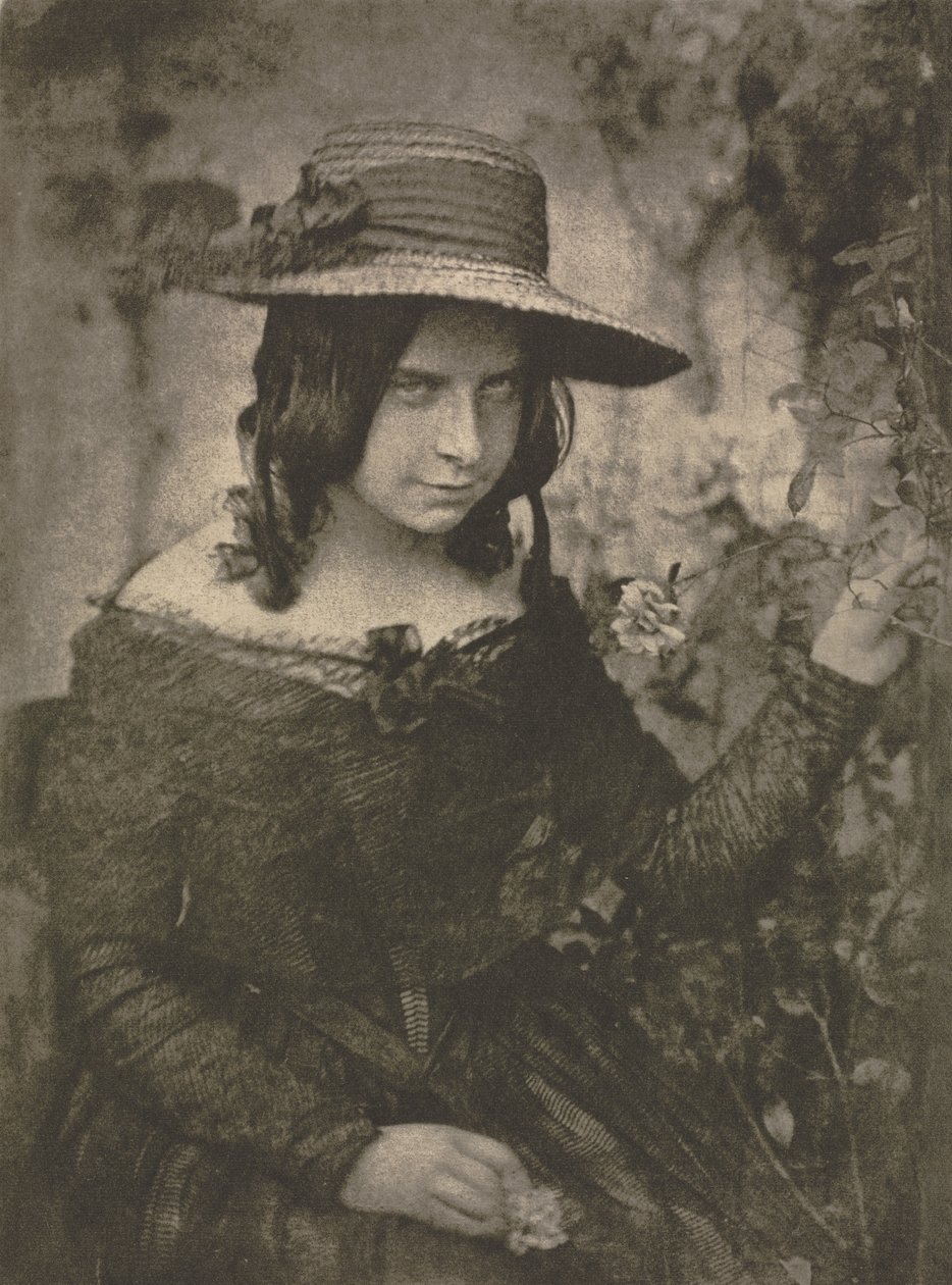 Kamera: Dívka ve slaměném klobouku, 1912. Tvůrci: David Octavius Hill, Robert Adamson. od David Octavius Hill, Robert Adamson