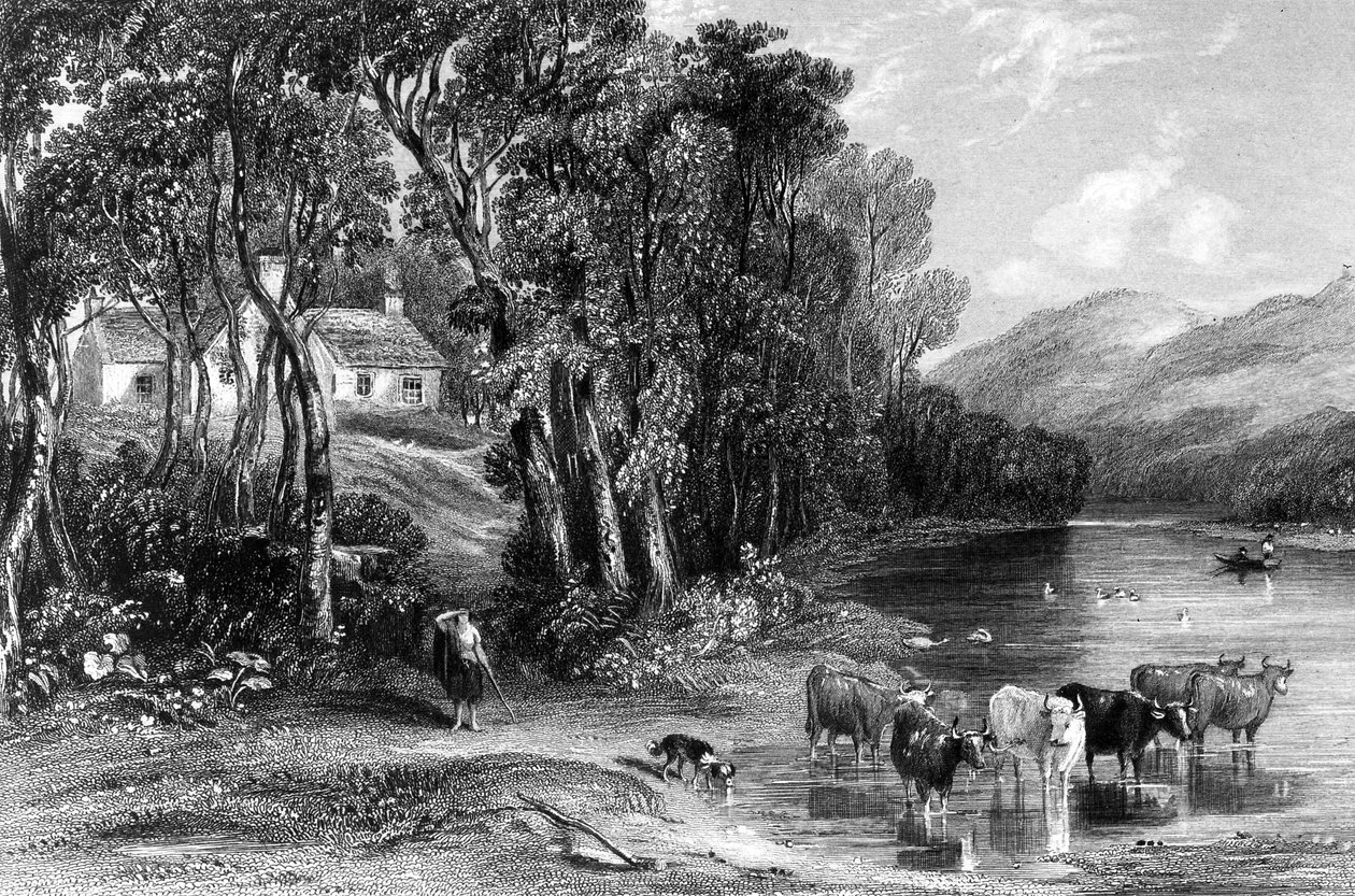 Ellisland, ilustrace z ‚Země popálenin‘ od Johna Wilsona, vydané v roce 1840 od David Octavius Hill