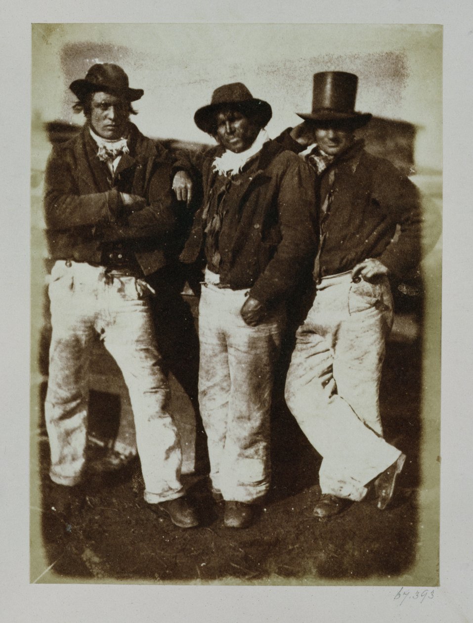 Fishermen Ashore, c.1843-47 (tisk ze slaného papíru z kalotypového negativu) od David Octavius Hill