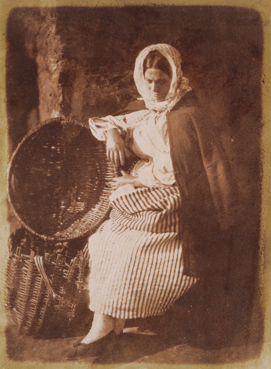 Paní Hallová, Newhaven, 1843-47 (tisk na solný papír z negativu kalotypie) (viz také 224278, 224279) od David Octavius Hill