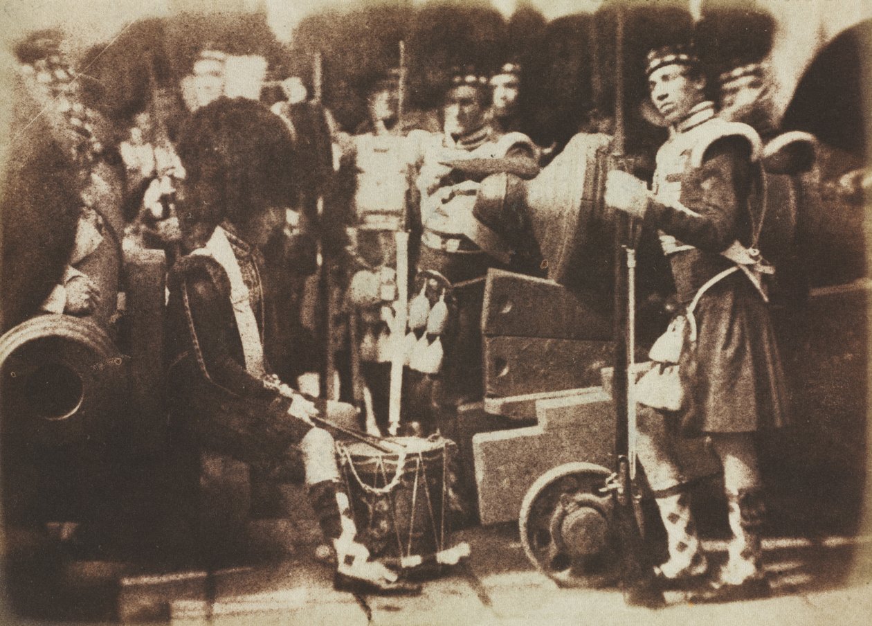 Skotská garda na Edinburském hradě od David Octavius Hill