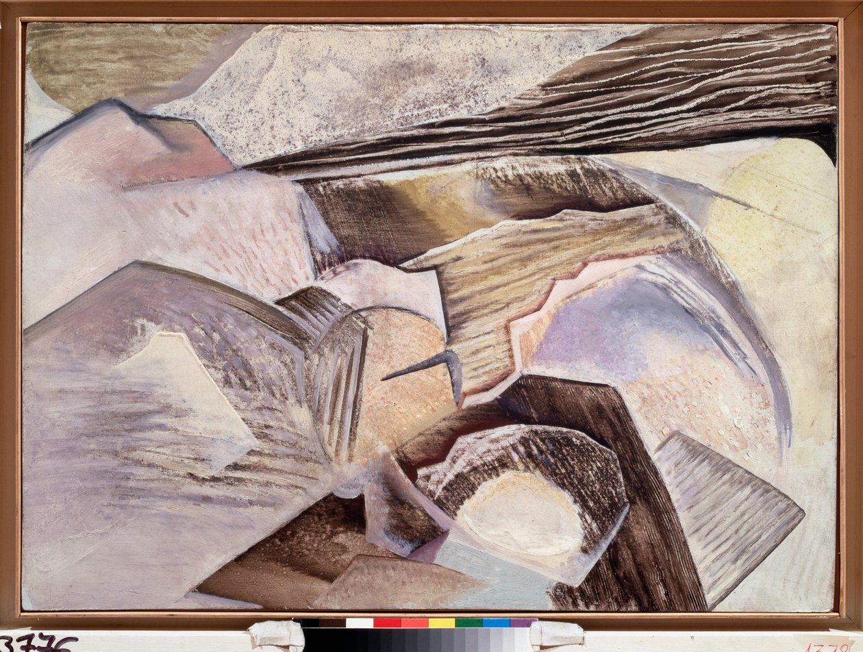 Kubistická kompozice - Malba Davida Petroviče Sterenberga (1881-1948), olej na dřevě od David Petrovich Sterenberg
