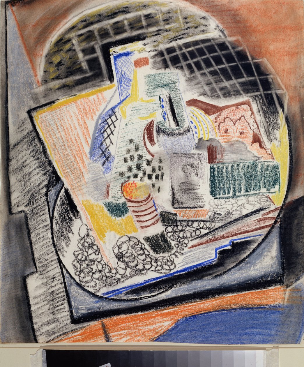 Kubistické zátiší - dílo Davida Petroviče Sterenberga (1881-1948), pastel na papíře od David Petrovich Sterenberg