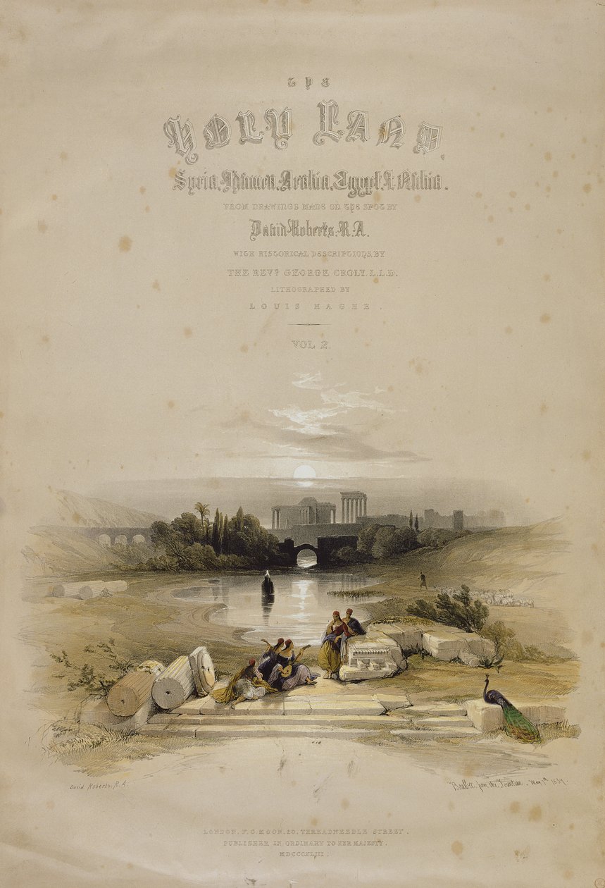 Baalbec z fontány, 7. května 1839, titulní strana II. dílu 