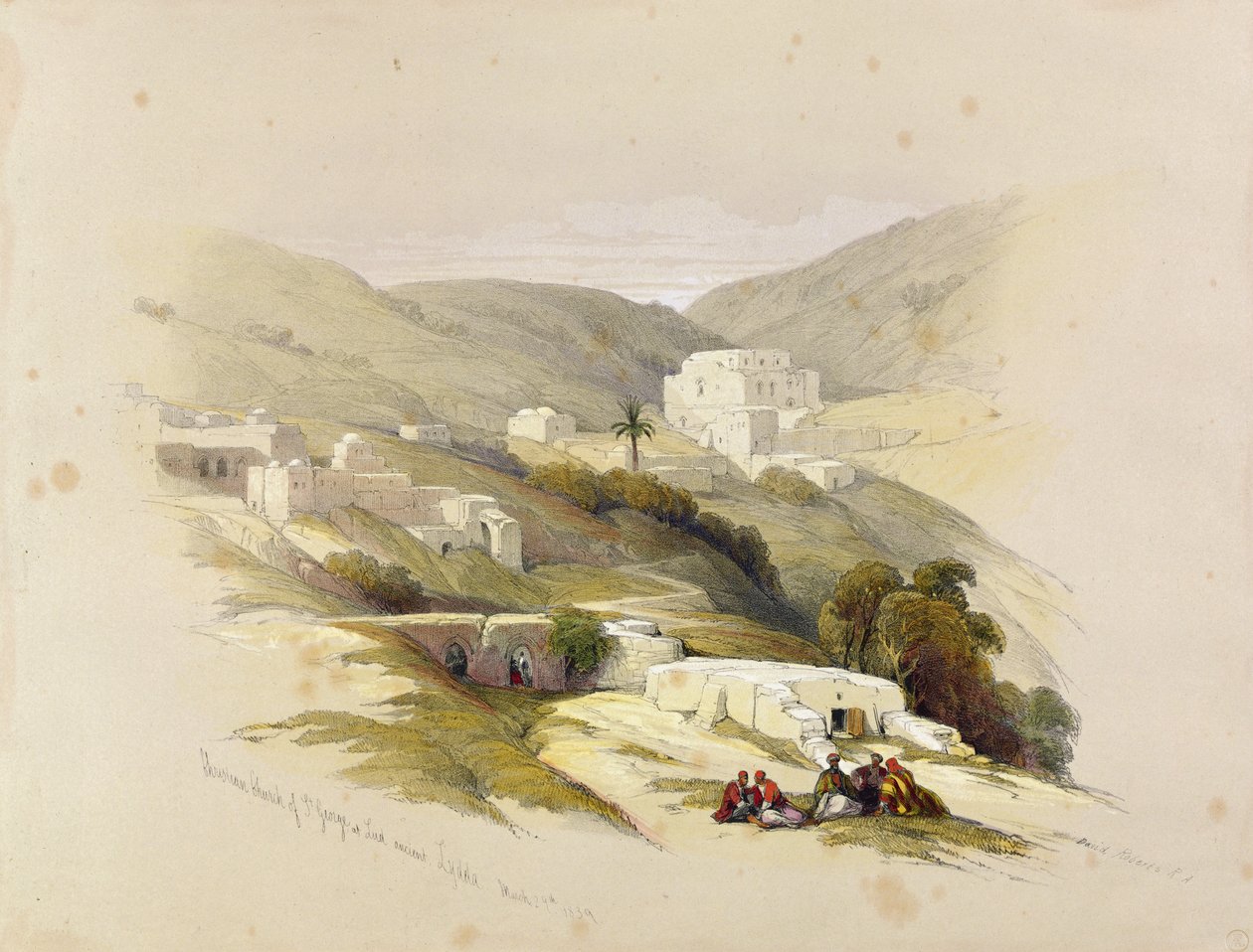 Křesťanský kostel sv. Jiří v Ludu (starověká Lydda) 29. března 1839, ze svazku II 