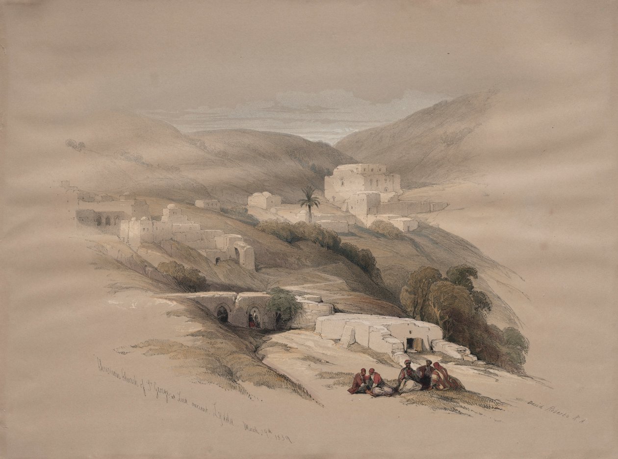 Křesťanský kostel sv. Jiří v Luddu, starověká Lydda, 1839. od David Roberts