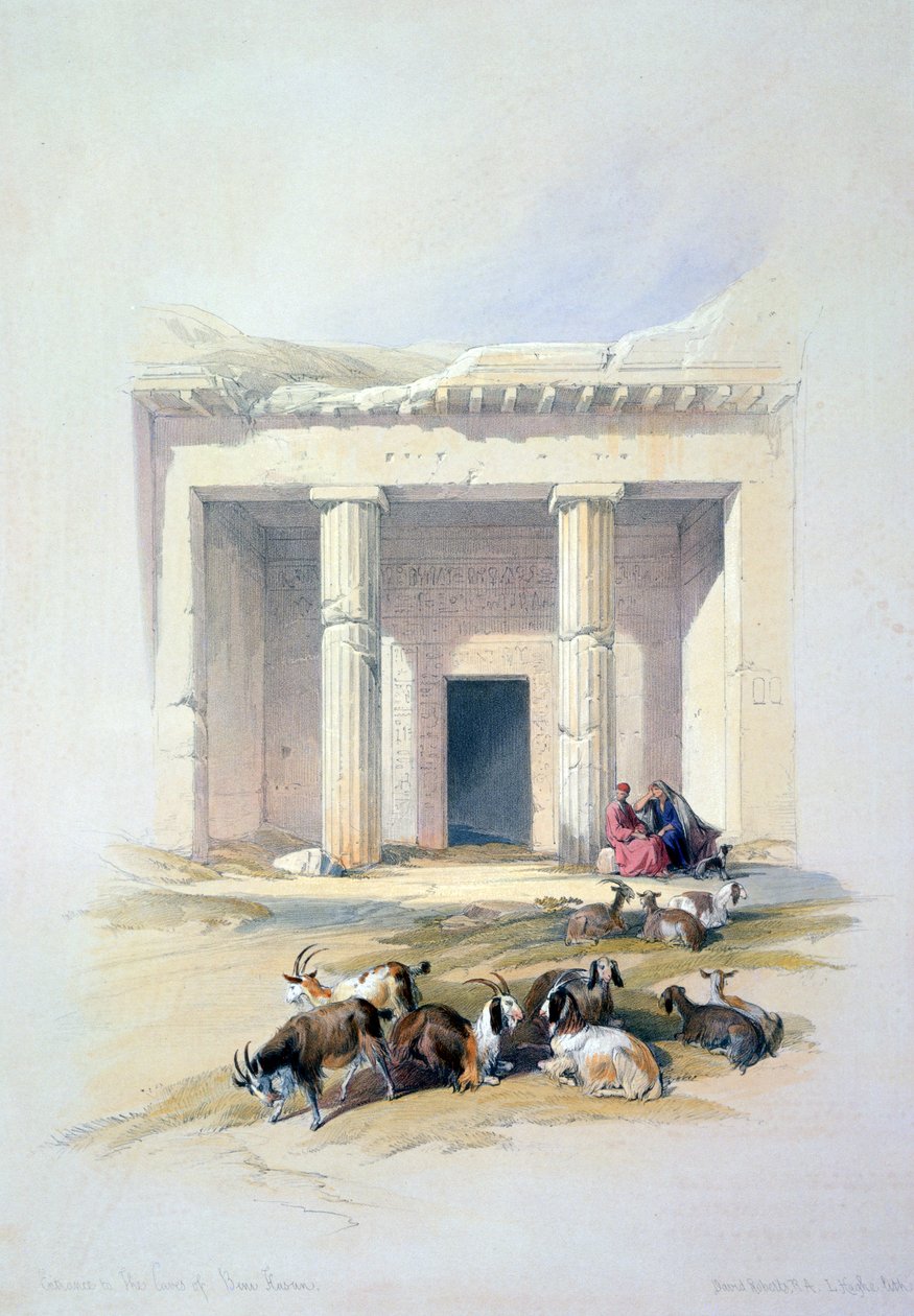 Vchod do jeskyně Beni Hassan, 19. století od David Roberts