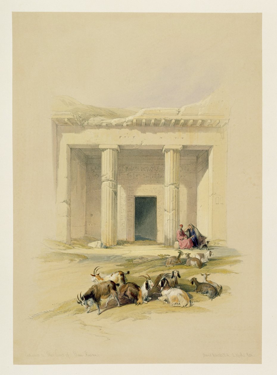 Vstup do jeskyní Bani Hasan, z Egypta a Núbie, sv.1 od David Roberts
