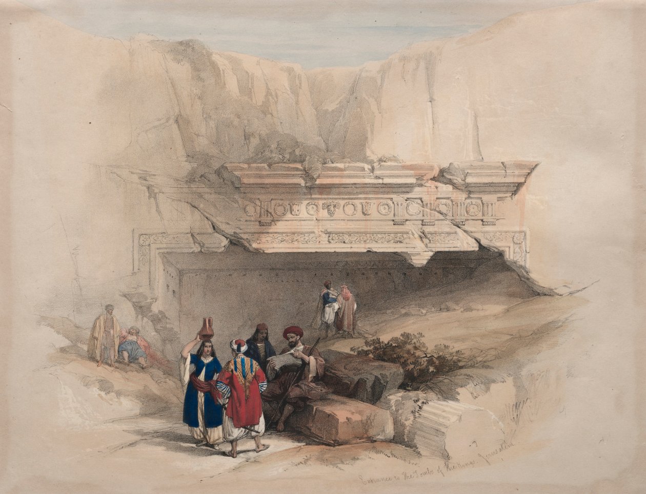 Vchod do hrobek králů, Jeruzalém, 1839. od David Roberts
