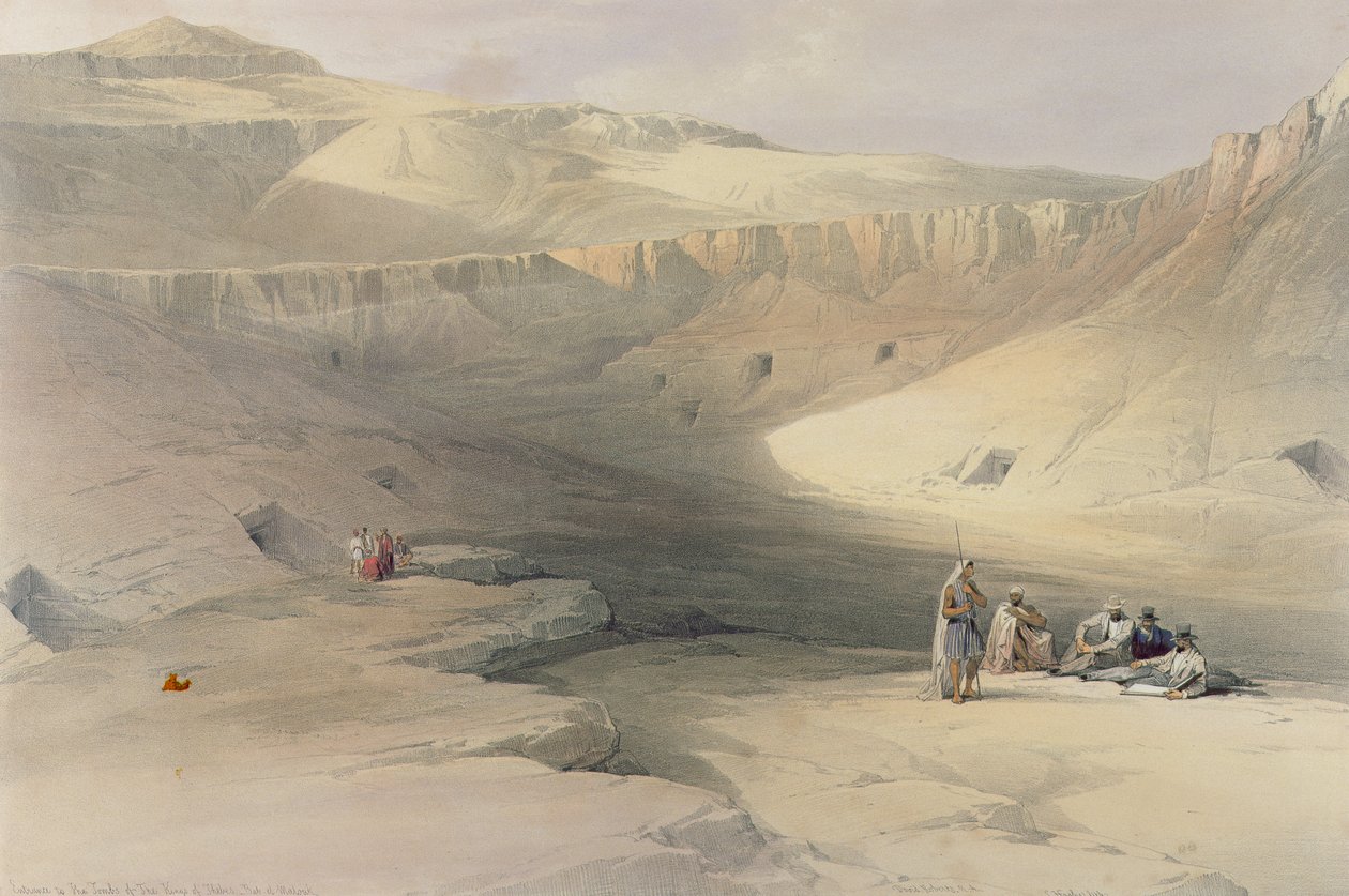 Vchod do Údolí králů, z „Egypta a Núbie“, vyryl Louis Haghe (1806-85) od David Roberts