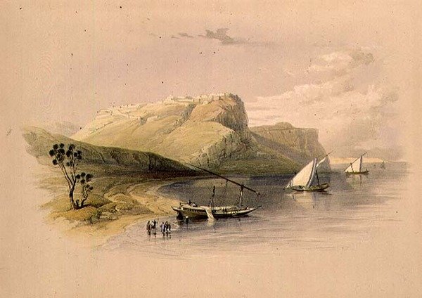 Pevnost Ibrim, Nubia, z "Egypt a Nubia", Vol.1 (litho) od David Roberts